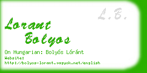 lorant bolyos business card