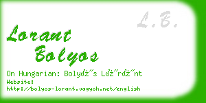 lorant bolyos business card